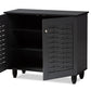 Baxton Studio Winda Modern and Contemporary Dark Gray 2-Door Wooden Entryway Shoe Storage Cabinet | Cabinets | Modishstore - 8