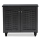 Baxton Studio Winda Modern and Contemporary Dark Gray 2-Door Wooden Entryway Shoe Storage Cabinet | Cabinets | Modishstore - 7