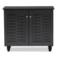 Baxton Studio Winda Modern and Contemporary Dark Gray 2-Door Wooden Entryway Shoe Storage Cabinet | Cabinets | Modishstore - 7