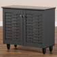 Baxton Studio Winda Modern and Contemporary Dark Gray 2-Door Wooden Entryway Shoe Storage Cabinet | Cabinets | Modishstore - 4