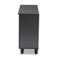 Baxton Studio Winda Modern and Contemporary Dark Gray 3-Door Wooden Entryway Shoe Storage Cabinet | Cabinets | Modishstore - 5