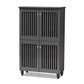 baxton studio fernanda modern and contemporary dark gray 4 door wooden entryway shoe storage cabinet | Modish Furniture Store-2