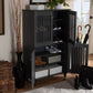 Baxton Studio Fernanda Modern and Contemporary Dark Gray 4-Door Wooden Entryway Shoe Storage Cabinet | Modishstore | Cabinets
