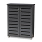 baxton studio adalwin modern and contemporary dark gray 2 door wooden entryway shoe storage cabinet | Modish Furniture Store-2