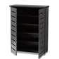 baxton studio adalwin modern and contemporary dark gray 2 door wooden entryway shoe storage cabinet | Modish Furniture Store-3