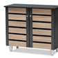 baxton studio gisela modern and contemporary two tone oak and dark gray 2 door shoe storage cabinet | Modish Furniture Store-2