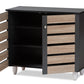baxton studio gisela modern and contemporary two tone oak and dark gray 2 door shoe storage cabinet | Modish Furniture Store-3
