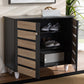 Baxton Studio Gisela Modern and Contemporary Two-Tone Oak and Dark Gray 2-Door Shoe Storage Cabinet | Modishstore | Cabinets