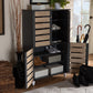 Baxton Studio Gisela Modern and Contemporary Two-Tone Oak and Dark Gray 4-Door Shoe Storage Cabinet | Modishstore | Cabinets