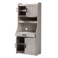 baxton studio portia modern and contemporary 6 shelf white washed wood kitchen storage cabinet | Modish Furniture Store-3