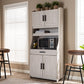 Baxton Studio Portia Modern and Contemporary 6-Shelf White-Washed Wood Kitchen Storage Cabinet | Modishstore | Cabinets