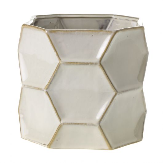 Jabi Ceramic Hexagonal Pattern Pot Set Of 4 By Accent Decor | Planters, Troughs & Cachepots | Modishstore - 3