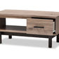 baxton studio arend modern and contemporary two tone oak brown and black wood 1 drawer coffee table | Modish Furniture Store-3
