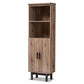 baxton studio arend modern and contemporary two tone oak and ebony wood 2 door bookcase | Modish Furniture Store-2