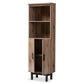 baxton studio arend modern and contemporary two tone oak and ebony wood 2 door bookcase | Modish Furniture Store-3