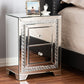 Baxton Studio Mina Modern and Contemporary Hollywood Regency Glamour Style Mirrored Three Drawer Nightstand Bedside Table | Modishstore | Nightstands