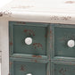 Baxton Studio Angeline Antique French Country Cottage Distressed White and Teal Finished Wood 5-Drawer Storage Cabinet | Cabinets | Modishstore - 3
