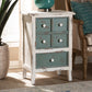 Baxton Studio Angeline Antique French Country Cottage Distressed White and Teal Finished Wood 5-Drawer Storage Cabinet | Cabinets | Modishstore - 2