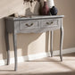 Baxton Studio Capucine Antique French Country Cottage Grey Finished Wood 2-Drawer Console Table | Modishstore | Console Tables