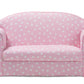 baxton studio erica modern and contemporary pink and white heart patterned fabric upholstered kids 2 seater sofa | Modish Furniture Store-3