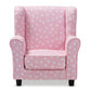 baxton studio selina modern and contemporary pink and white heart patterned fabric upholstered kids armchair | Modish Furniture Store-3