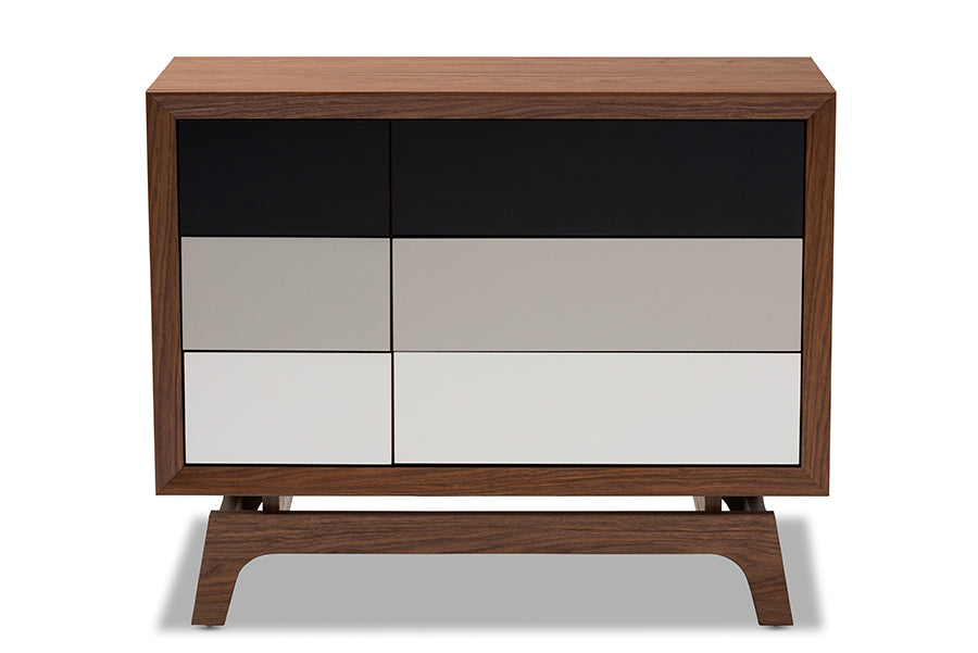 Baxton Studio Svante Mid-Century Modern Multicolor Finished Wood 6-Drawer Chest | Drawers | Modishstore - 7