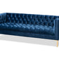 baxton studio zanetta glam and luxe navy velvet upholstered gold finished sofa | Modish Furniture Store-2