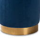 baxton studio alonza glam navy blue velvet fabric upholstered gold finished ottoman | Modish Furniture Store-3