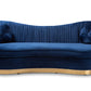 baxton studio nevena glam royal blue velvet fabric upholstered gold finished sofa | Modish Furniture Store-3