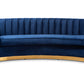 baxton studio milena glam royal blue velvet fabric upholstered gold finished sofa | Modish Furniture Store-3