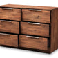 baxton studio austin modern and contemporary caramel brown finished 6 drawer wood dresser | Modish Furniture Store-3