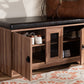 Baxton Studio Valina Modern and Contemporary Dark Brown Faux Leather Upholstered 2-Door Wood Shoe Storage Bench | Modishstore | Cabinets