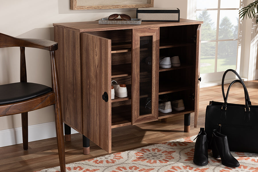 Baxton Studio Valina Modern and Contemporary 2-Door Wood Entryway Shoe Storage Cabinet | Modishstore | Cabinets