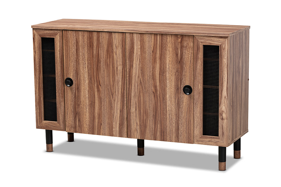 baxton studio valina modern and contemporary 2 door wood entryway shoe storage cabinet with screen inserts | Modish Furniture Store-2