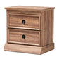baxton studio ryker modern and contemporary oak finished 2 drawer wood nightstand | Modish Furniture Store-2