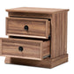 baxton studio ryker modern and contemporary oak finished 2 drawer wood nightstand | Modish Furniture Store-3