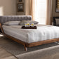 Baxton Studio Sante Mid-Century Modern Grey Fabric Upholstered Wood Full Size Platform Bed | Modishstore | Beds