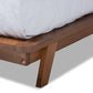 Baxton Studio Sante Mid-Century Modern Light Beige Fabric Upholstered Wood Full Size Platform Bed | Beds | Modishstore - 5
