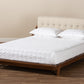 Baxton Studio Sante Mid-Century Modern Light Beige Fabric Upholstered Wood Full Size Platform Bed | Beds | Modishstore - 3