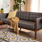 Baxton Studio Lenne Mid-Century Modern Grey Fabric Upholstered Walnut Finished Sofa | Modishstore | Sofas