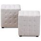 baxton studio elladio modern and contemporary greyish beige fabric upholstered tufted cube ottoman set of 2 | Modish Furniture Store-3