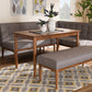 Baxton Studio Arvid Mid-Century Modern Gray Fabric Upholstered 4-Piece Wood Dining Nook Set | Modishstore | Dining Sets