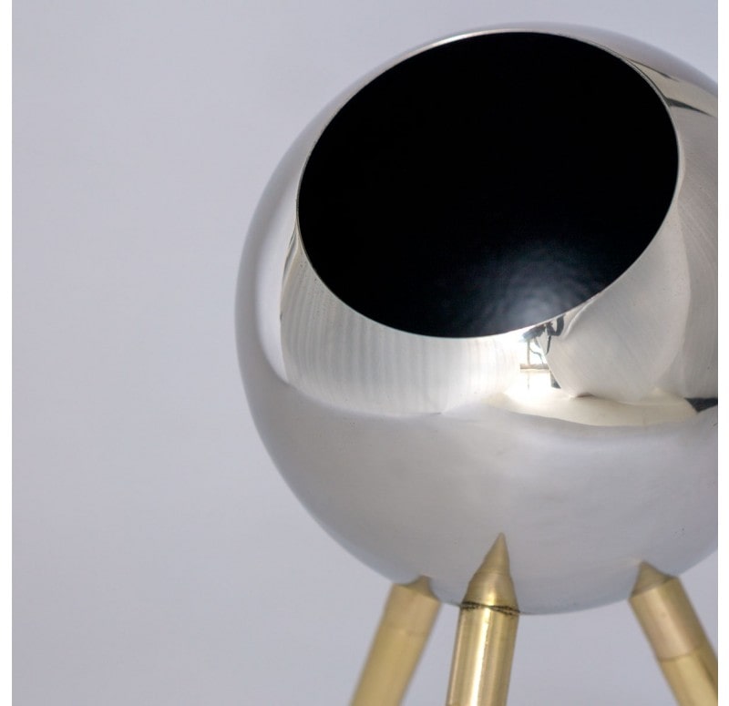 Standing 12.25"H Orb Planter Gold Leaf Design Group | Outdoor Planters, Troughs & Cachepots | Modishstore - 3