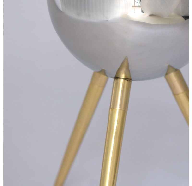Standing 12.25"H Orb Planter Gold Leaf Design Group | Outdoor Planters, Troughs & Cachepots | Modishstore - 4