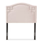 baxton studio aubrey modern and contemporary light pink velvet fabric upholstered twin size headboard | Modish Furniture Store-3