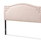 baxton studio aubrey modern and contemporary light pink velvet fabric upholstered queen size headboard | Modish Furniture Store-2