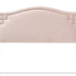 baxton studio aubrey modern and contemporary light pink velvet fabric upholstered king size headboard | Modish Furniture Store-3