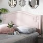 Baxton Studio Aubrey Modern and Contemporary Light Pink Velvet Fabric Upholstered Queen Size Headboard | Modishstore | Headboards