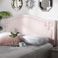 Baxton Studio Aubrey Modern and Contemporary Light Pink Velvet Fabric Upholstered Full Size Headboard | Modishstore | Headboards
