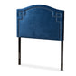 baxton studio aubrey modern and contemporary royal blue velvet fabric upholstered twin size headboard | Modish Furniture Store-2